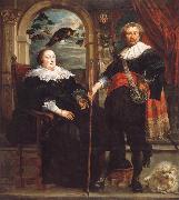 Jacob Jordaens Portrait of Govaert van Surpele and his wife oil
